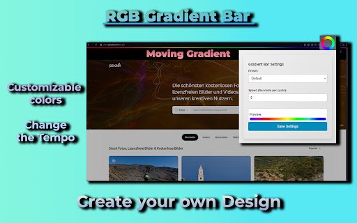 RGB Gradient Bar  from Chrome web store to be run with OffiDocs Chromium online