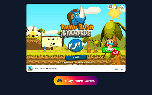 Rhino Rush Stampede Game Smash Obstacles and Upgrade Your Rhino!  from Chrome web store to be run with OffiDocs Chromium online