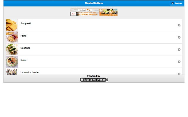 Ricette Siciliane ze sklepu internetowego Chrome można uruchomić z OffiDocs Chromium online
