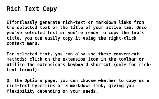 Rich Text Copy  from Chrome web store to be run with OffiDocs Chromium online