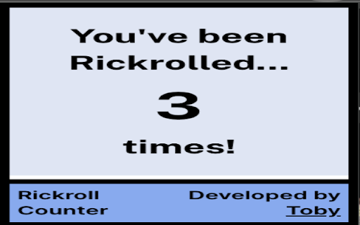 Rickroll Counter from Chrome web store to be run with OffiDocs Chromium online Rickroll Counter from Chrome web store to be run with OffiDocs Chromium online