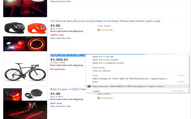 Right Click to Search Amazon  from Chrome web store to be run with OffiDocs Chromium online