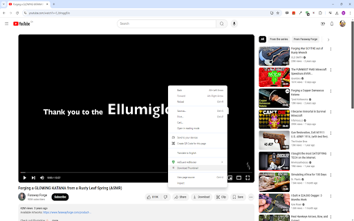 Right Click Youtube Thumbnail Saver  from Chrome web store to be run with OffiDocs Chromium online