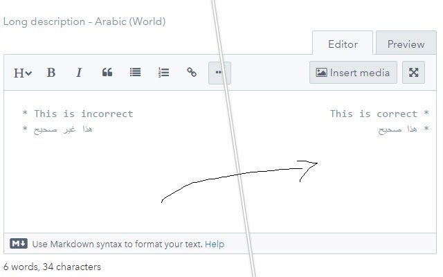Right to left enforcer for Contentful editor  from Chrome web store to be run with OffiDocs Chromium online