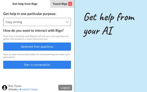 Rigobot GPT  from Chrome web store to be run with OffiDocs Chromium online