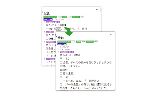 Rikaitan Popup Dictionary  from Chrome web store to be run with OffiDocs Chromium online
