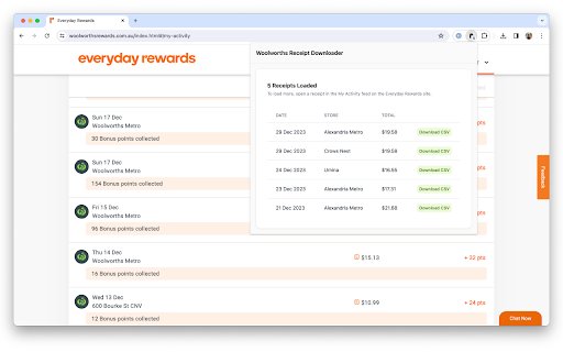 Rissole Receipt Downloader  from Chrome web store to be run with OffiDocs Chromium online