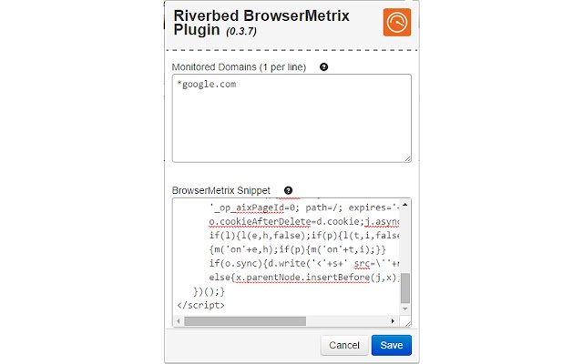 Riverbed BrowserMetrix Plugin  from Chrome web store to be run with OffiDocs Chromium online