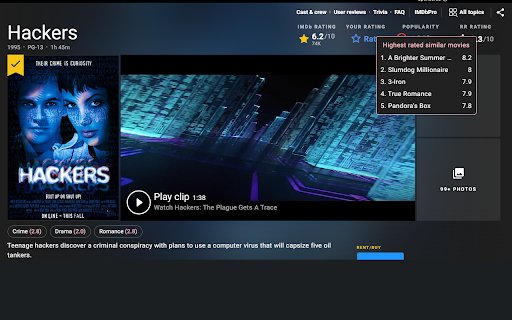 RoadrunnersImdbRating from Chrome web store to be run with OffiDocs Chromium online RoadrunnersImdbRating from Chrome web store to be run with OffiDocs Chromium online
