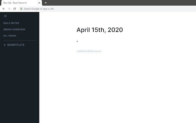 Roam Research New Tab  from Chrome web store to be run with OffiDocs Chromium online