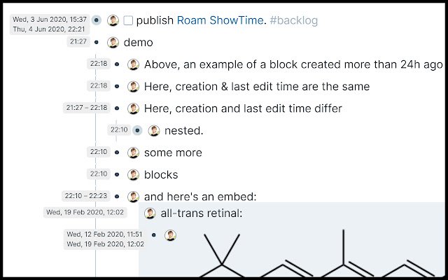 Roam ShowTime  from Chrome web store to be run with OffiDocs Chromium online
