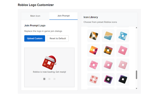 Roblox Icon, Favicon  Logo Customizer: Upload or Choose Designs  from Chrome web store to be run with OffiDocs Chromium online