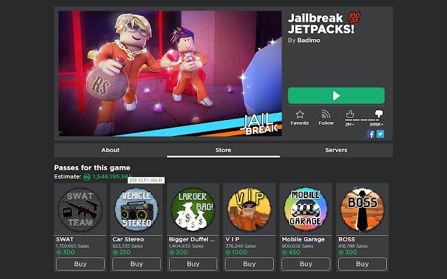 Roblox-Statistiken aus dem Chrome-Webshop zur Ausführung mit OffiDocs Chromium online