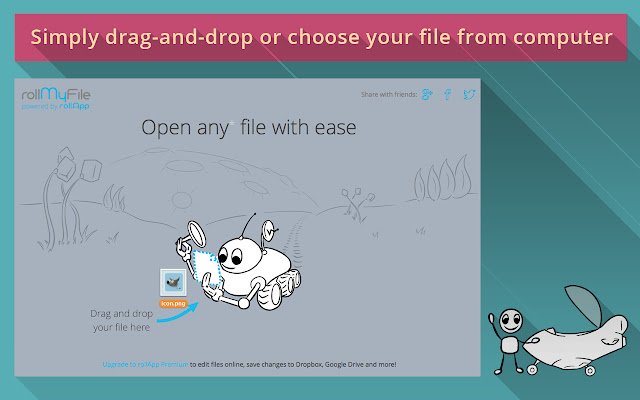 rollMyFile з веб-магазину Chrome для запуску з OffiDocs Chromium онлайн