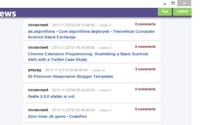 RoR News App  from Chrome web store to be run with OffiDocs Chromium online