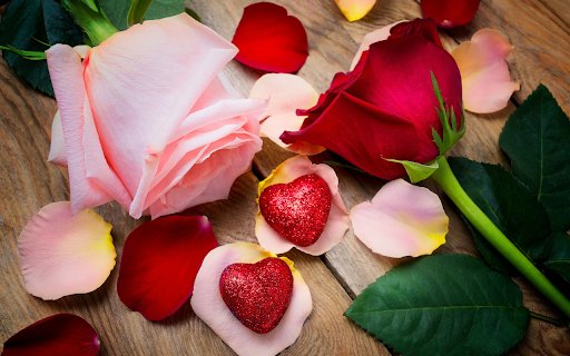 Rose petals and hearts  from Chrome web store to be run with OffiDocs Chromium online