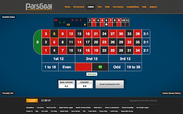 Roulette Martingale ParsGoal.com  from Chrome web store to be run with OffiDocs Chromium online
