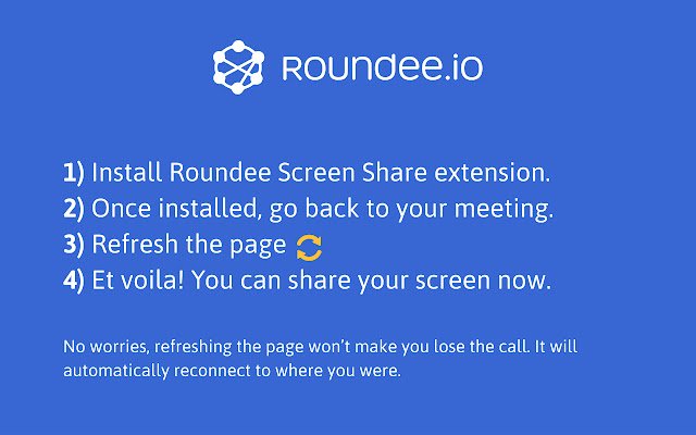 Roundee Screen share  from Chrome web store to be run with OffiDocs Chromium online