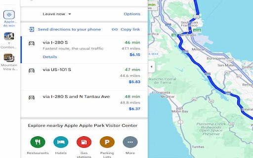 RouteEstimate  from Chrome web store to be run with OffiDocs Chromium online