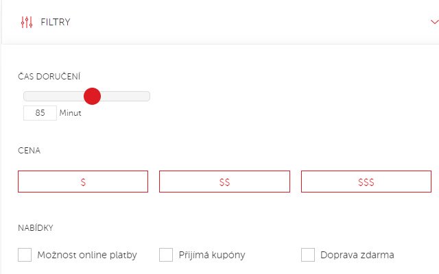 Rozšířený filter pro Dáme Jídlo  from Chrome web store to be run with OffiDocs Chromium online