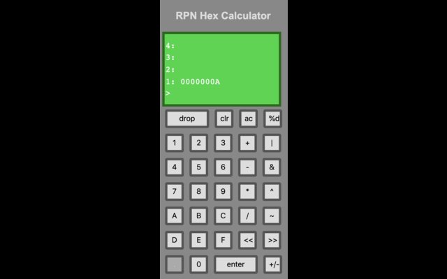 Шістнадцятковий калькулятор RPN із веб-магазину Chrome для запуску з OffiDocs Chromium онлайн