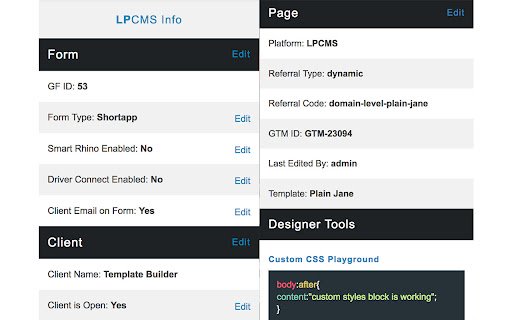 RR LPCMS Info  from Chrome web store to be run with OffiDocs Chromium online
