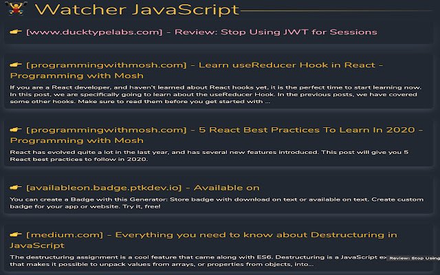 rss javascript  from Chrome web store to be run with OffiDocs Chromium online