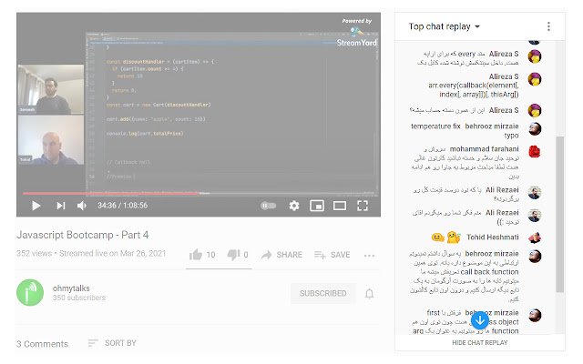 RTL Chat Support on YouTube  from Chrome web store to be run with OffiDocs Chromium online