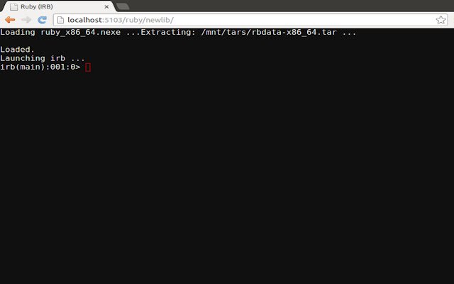 Ruby (IRB)  from Chrome web store to be run with OffiDocs Chromium online