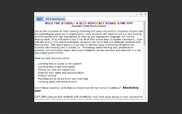 Rule The School Self Advocacy Board Game  from Chrome web store to be run with OffiDocs Chromium online