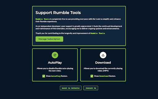 Rumble Tools  from Chrome web store to be run with OffiDocs Chromium online