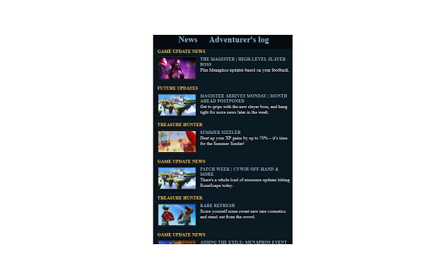 RuneScapeNews  from Chrome web store to be run with OffiDocs Chromium online