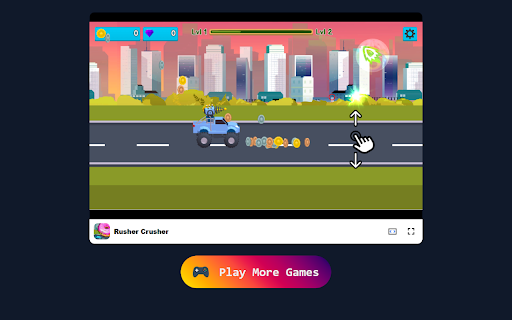 Rusher Crusher Game Dodge, Crush, and Conquer the Enemy Swarm!  from Chrome web store to be run with OffiDocs Chromium online