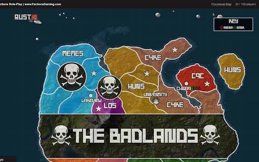 Rust Factions Map Overlay  from Chrome web store to be run with OffiDocs Chromium online
