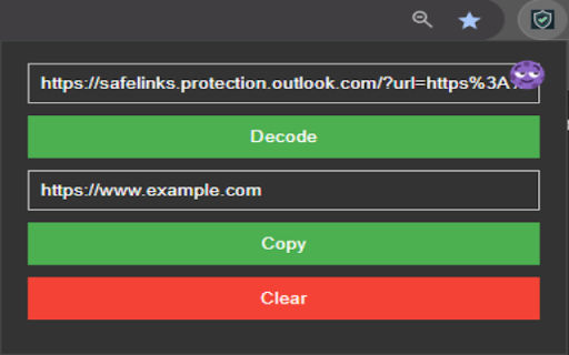 SafeLinks Decoder from Chrome web store to be run with OffiDocs Chromium online SafeLinks Decoder from Chrome web store to be run with OffiDocs Chromium online