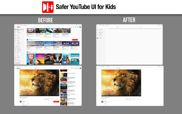 Sicherere YouTube-Benutzeroberfläche für Kinder aus dem Chrome-Webshop, die mit OffiDocs Chromium online ausgeführt werden soll