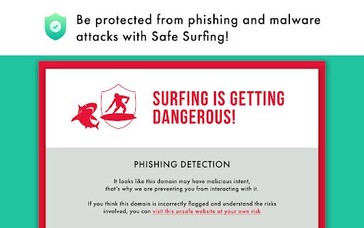 SafeSurfing protects from phishing  malware  from Chrome web store to be run with OffiDocs Chromium online