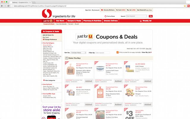 Safeway Coupon Add to Card  from Chrome web store to be run with OffiDocs Chromium online