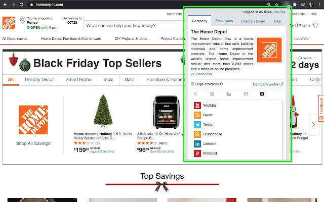 Sagedata Chrome extension  from Chrome web store to be run with OffiDocs Chromium online