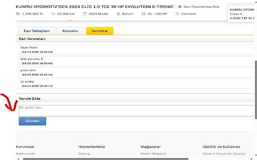 Sahibinden Yorum Eklentisi  from Chrome web store to be run with OffiDocs Chromium online