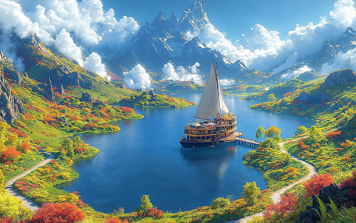 Sailboat on the river  from Chrome web store to be run with OffiDocs Chromium online