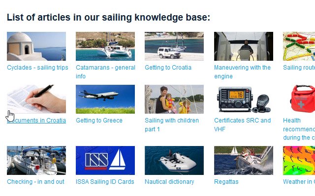 Sailing Knowledge : Yachting et Charter de la boutique en ligne Chrome seront exécutés avec OffiDocs Chromium en ligne
