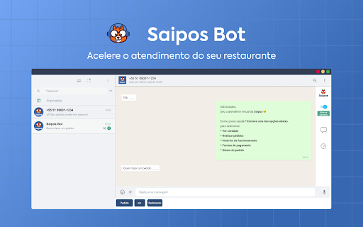 Saipos Bot  from Chrome web store to be run with OffiDocs Chromium online