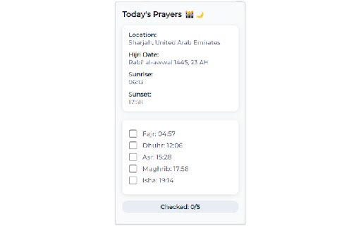 Salah Tracker: Your daily prayer companion  from Chrome web store to be run with OffiDocs Chromium online