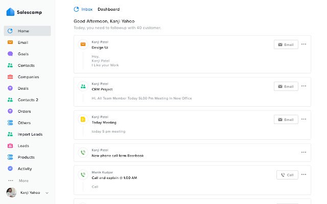 Salescamp  from Chrome web store to be run with OffiDocs Chromium online