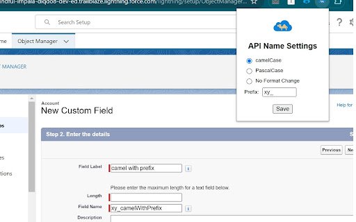 Salesforce API Name Transformer  from Chrome web store to be run with OffiDocs Chromium online
