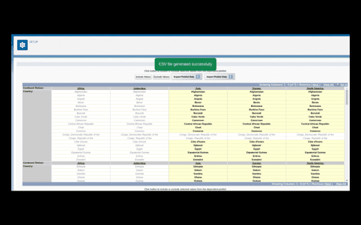 Salesforce Dependent Picklist Import/Export (Free)  from Chrome web store to be run with OffiDocs Chromium online
