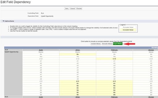 Salesforce Dependent Picklist Matrix Export/Import  from Chrome web store to be run with OffiDocs Chromium online