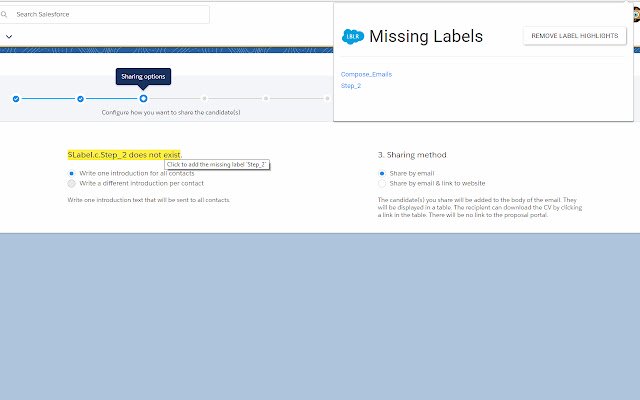 OffiDocs Chromiumオンラインで実行されるChrome WebストアのSalesforce Labeler