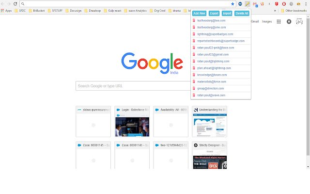 Credenciais organizacionais do Salesforce da loja on-line do Chrome para serem executadas com OffiDocs Chromium online